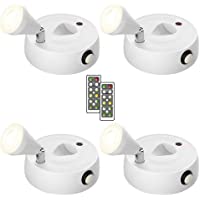 Olafus 4 Paquetes Foco LED para Cuadros- 200LM 2700K Luz Blanca Cálida- con Control Remoto- Función Memoria y…